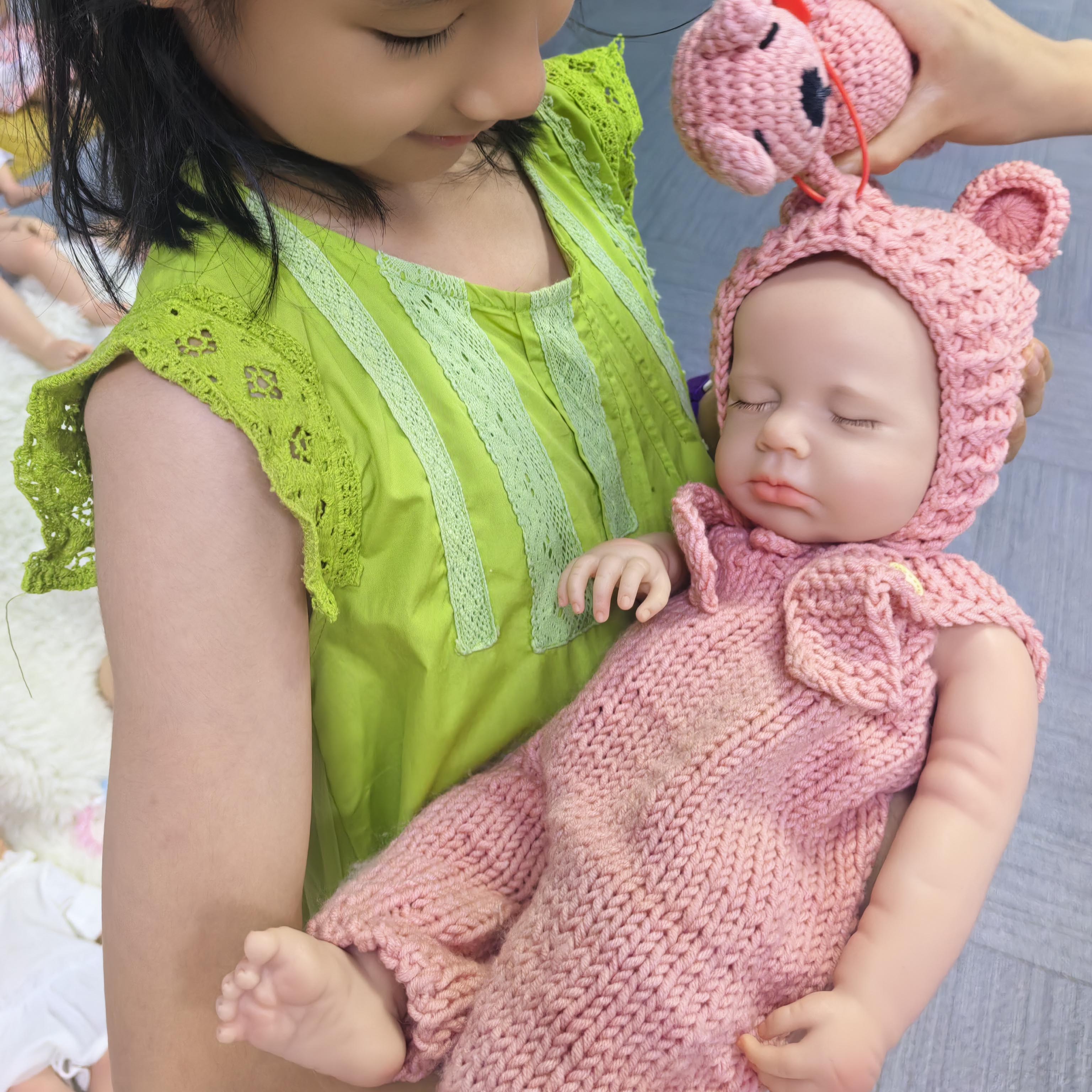 Silicone Reborn Baby Dolls Pink Angel 18 inches